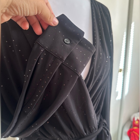 DKNY Black Long Sleeve Wrap Dress - Picture 8 of 15